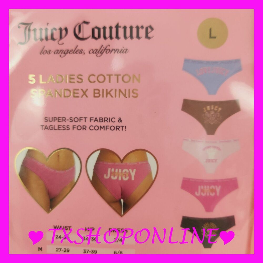 💗👙Juicy Couture 5 cotton bikini panty pack👙💗NWT